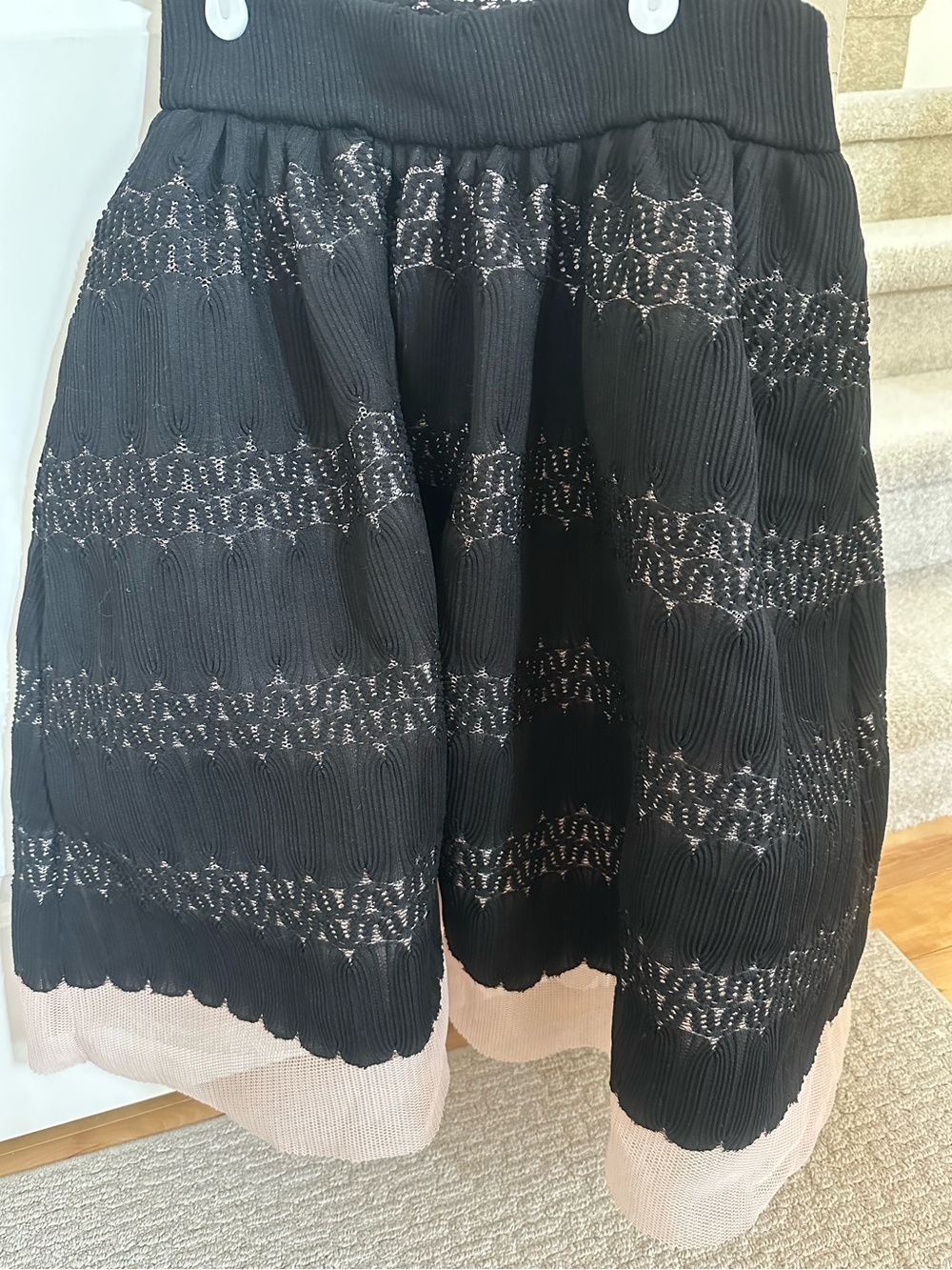 Maje Jarod flared layered lace and mesh skirt 2